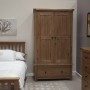 Homestyle Rustic Oak Gents Wardrobe