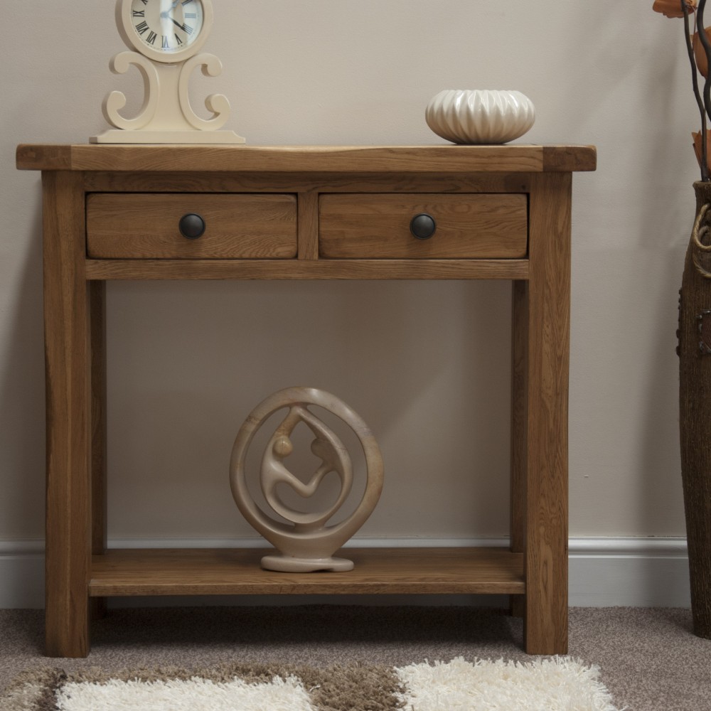 Homestyle Rustic Oak Hall Console Table
