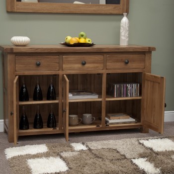 Homestyle Rustic Oak Large Sideboard