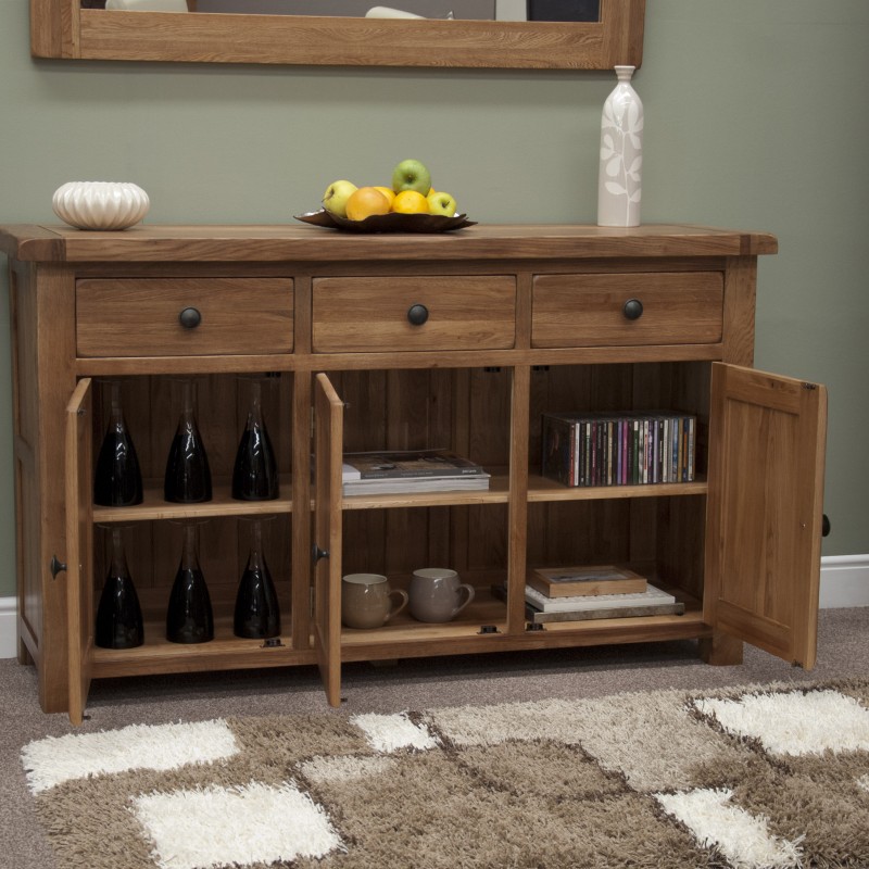 Homestyle Rustic Oak Large Sideboard