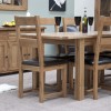Homestyle Rustic Oak Leather Seat Dining Chair
