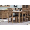 Homestyle Rustic Oak Leather Seat Dining Chair