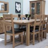 Homestyle Rustic Oak Leather Seat Dining Chair