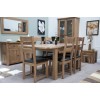 Homestyle Rustic Oak Leather Seat Dining Chair
