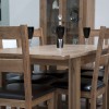 Homestyle Rustic Oak Leather Seat Dining Chair