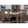Homestyle Rustic Oak Leather Seat Dining Chair