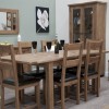 Homestyle Rustic Oak Leather Seat Dining Chair