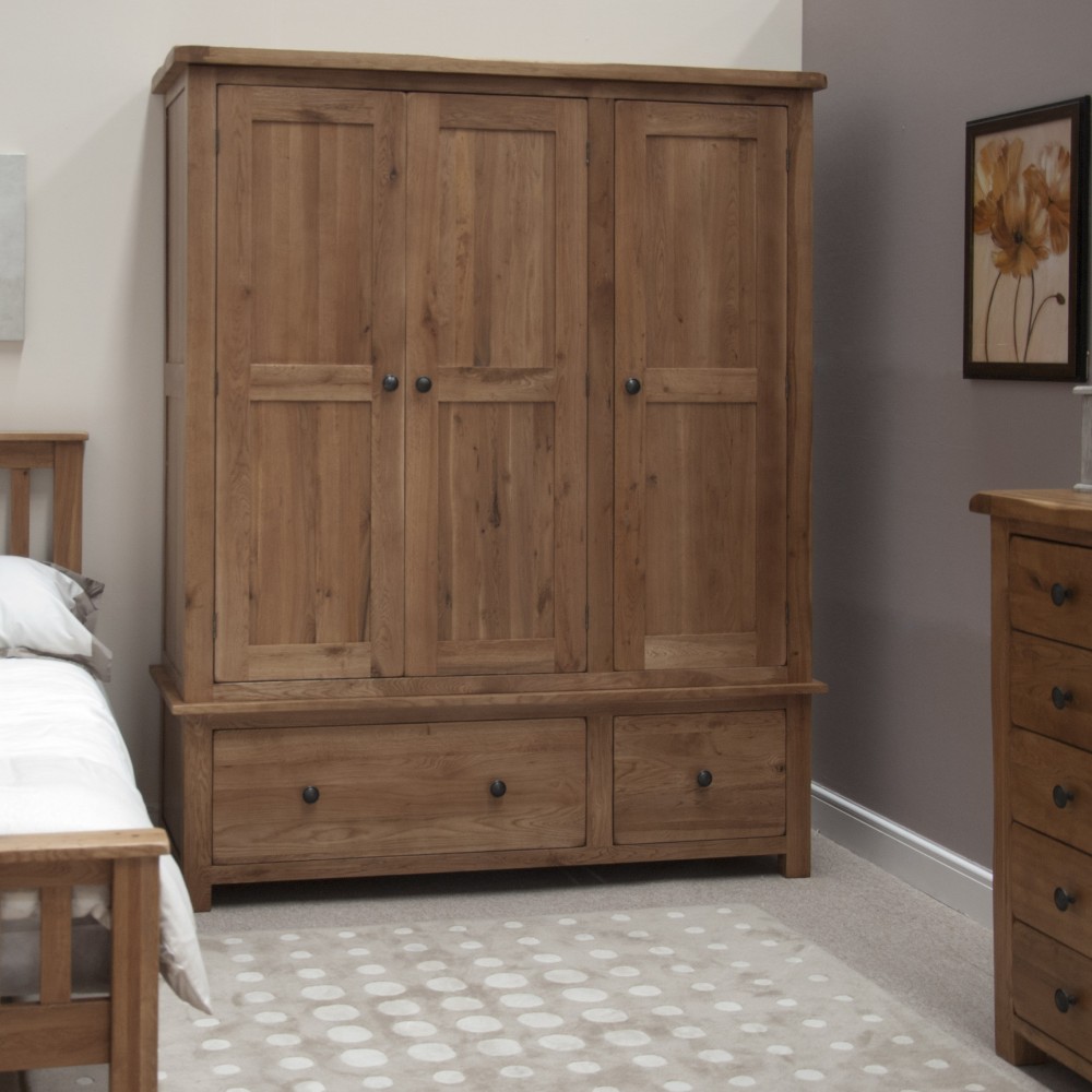 Homestyle Rustic Oak Triple Wardrobe