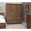 Homestyle Rustic Oak Triple Wardrobe