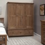 Homestyle Rustic Oak Triple Wardrobe