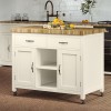 Kitchen Island (Cream) with Butchers Block