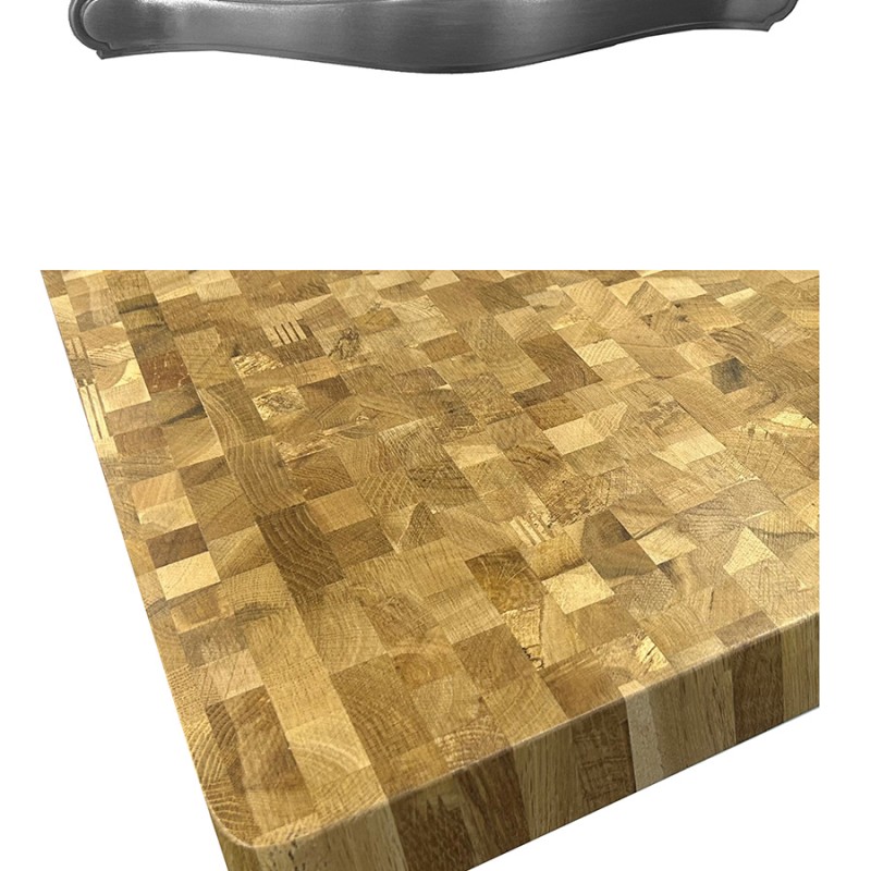 Kitchen Island (Cream) with Butchers Block