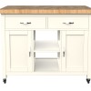 Kitchen Island (Cream) with Butchers Block