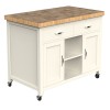 Kitchen Island (Cream) with Butchers Block