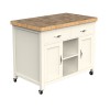 Kitchen Island (Cream) with Butchers Block