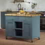 Kitchen Island (Blue) with Butchers Block