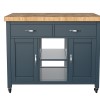 Kitchen Island (Blue) with Butchers Block
