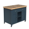Kitchen Island (Blue) with Butchers Block