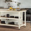 Kitchen Island (Cream) Open with Breakfast Bar