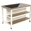 Kitchen Island (Cream) Open with Breakfast Bar