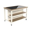 Kitchen Island (Cream) Open with Breakfast Bar