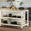 Kitchen Island (Cream) Open with Breakfast Bar
