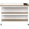 Kitchen Island (White) Open with Breakfast Bar