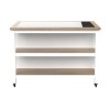 Kitchen Island (White) Open with Breakfast Bar