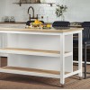 Kitchen Island (White) Open with Breakfast Bar