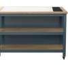 Kitchen Island (Blue) Open with Breakfast Bar