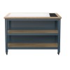Kitchen Island (Blue) Open with Breakfast Bar