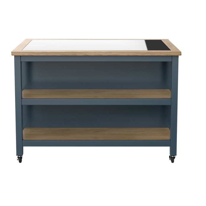 Kitchen Island (Blue) Open with Breakfast Bar