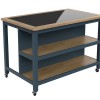 Kitchen Island (Blue) Open with Breakfast Bar
