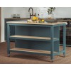 Kitchen Island (Blue) Open with Breakfast Bar
