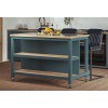 Kitchen Island (Blue) Open with Breakfast Bar