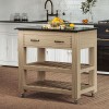 Kitchen Island (Oak) Two Drawer With Black Granite Top