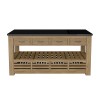Kitchen Island (Oak) Four Drawer With Black Granite Top