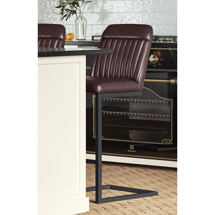 Vintage Brown Leather Bar Stool Vintage Brown Leather Bar Stool