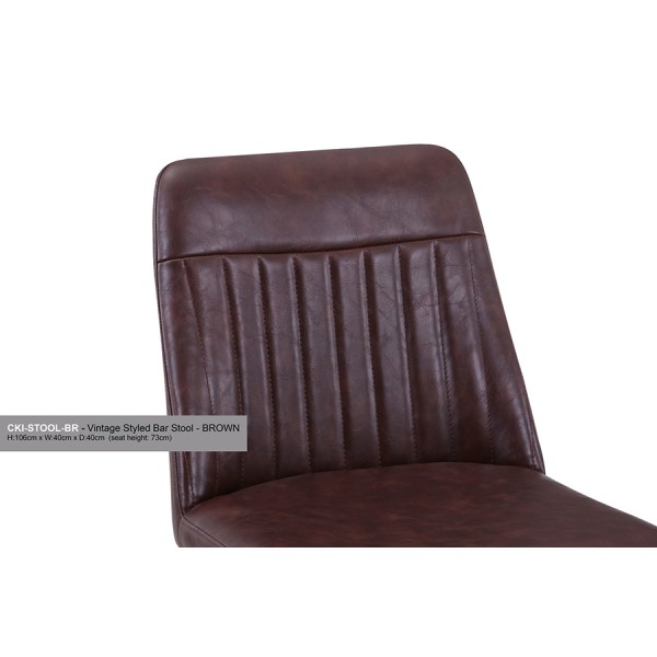 Vintage Brown Leather Bar Stool Vintage Brown Leather Bar Stool