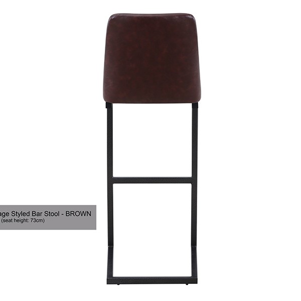 Vintage Brown Leather Bar Stool