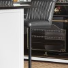 Vintage Grey Leather Bar Stool