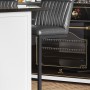 Vintage Grey Leather Bar Stool