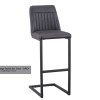 Vintage Grey Leather Bar Stool