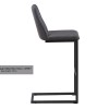 Vintage Grey Leather Bar Stool