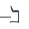 Vintage Grey Leather Bar Stool