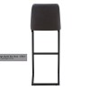 Vintage Grey Leather Bar Stool