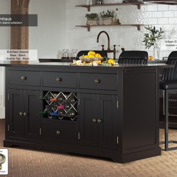 Black Kitchen Island With Black Granite Worktop
