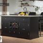 Black Kitchen Island With Grey Granite Worktop