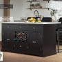 Black Kitchen Island With White Marble Worktop
