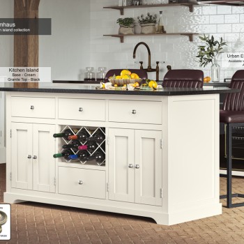 Cream Kitchen Island With Black Granite Worktop